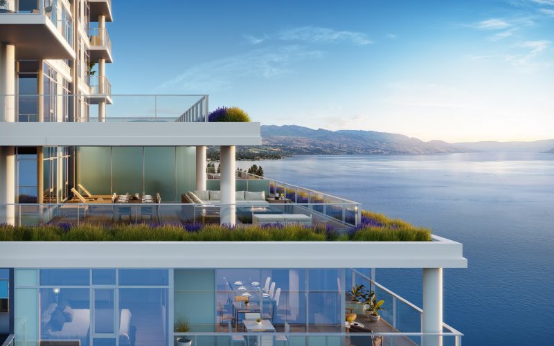 Many homes feature oversized terraces and patios