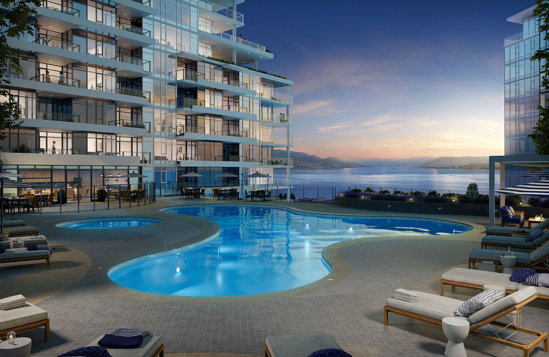 Resort-style amenities will keep you and your guests entertained year-round, from an outdoor pool in the summer, to a fireside lounge in the winter months